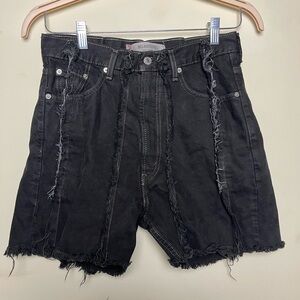 Levi’s Black Distressed Denim Shorts